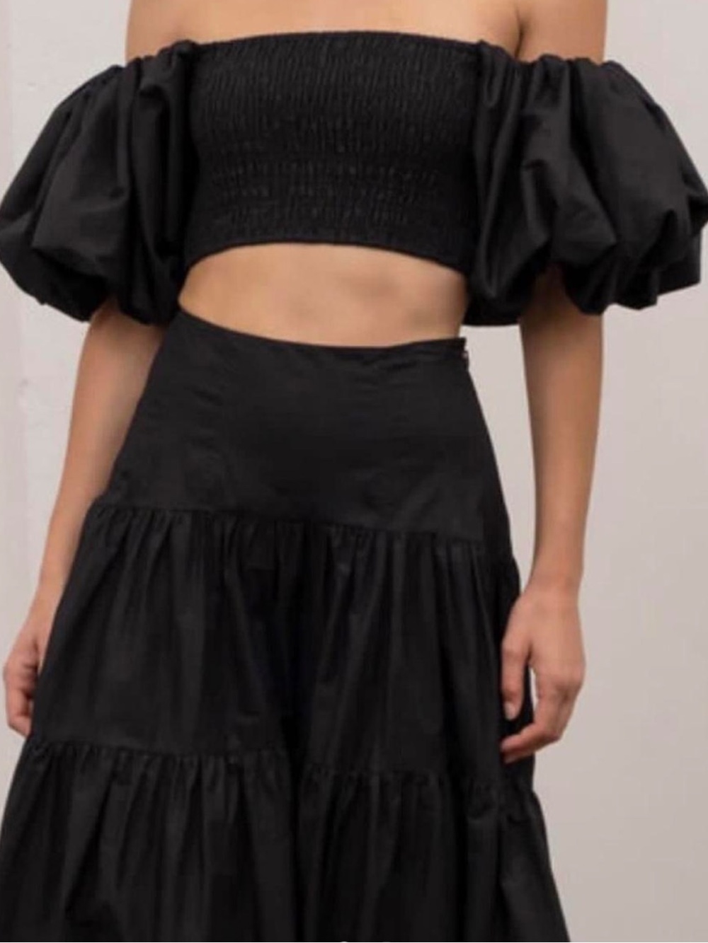 Nordstrom Moon River Puffed Sleeve Cropped Top